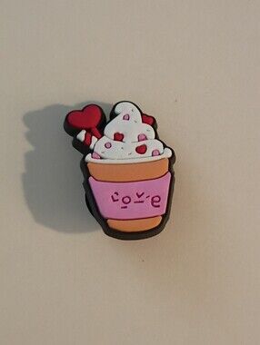 10 for $10 Jibbitz Croc Charm - Ice Cream Pink Love Cup Heart Sprinkles Straw 2